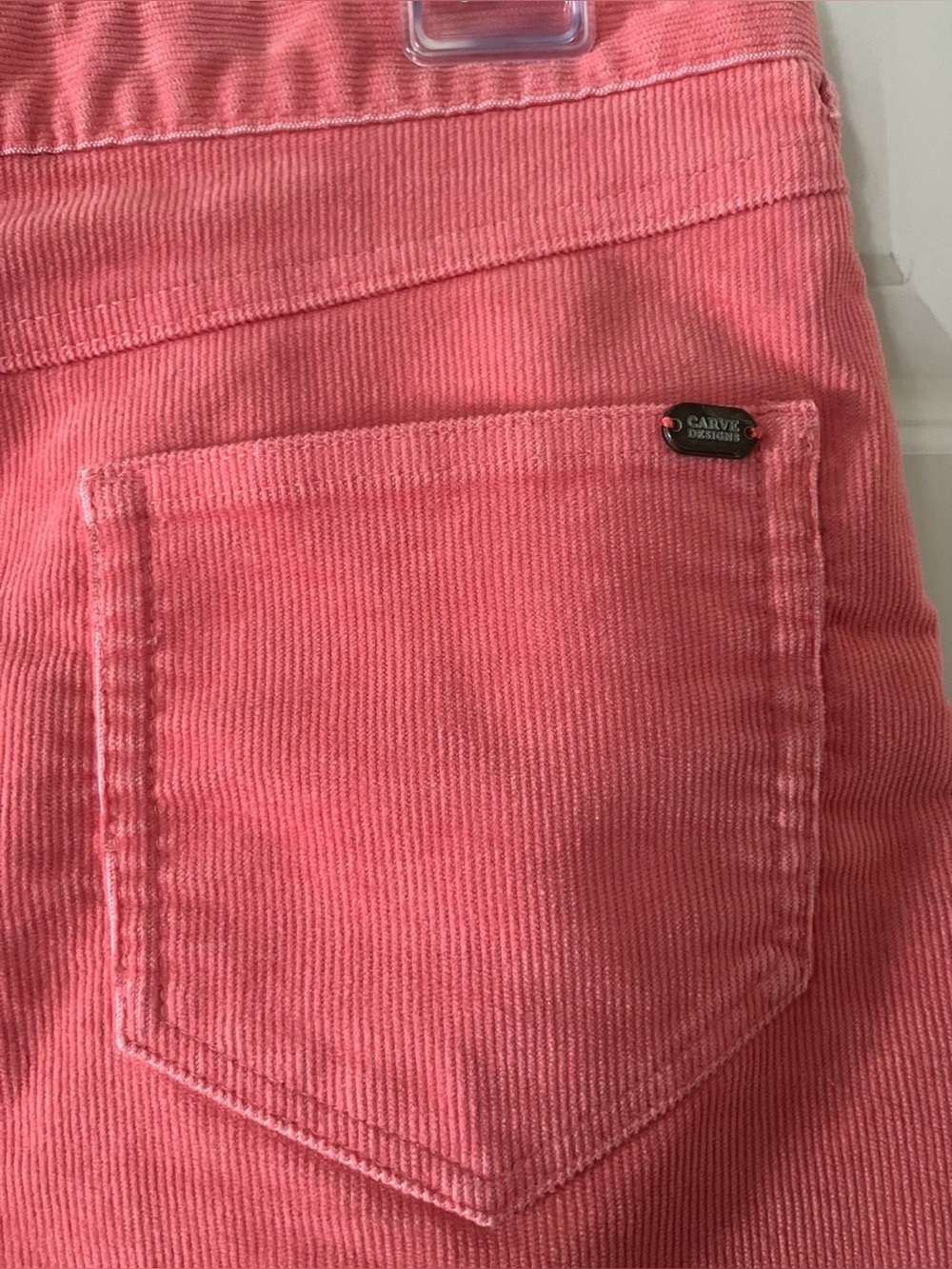 Women’s Carve Designs mini MAUI SKIRT organic cotton raw hem stretch coral 6 - Picture 3 of 8